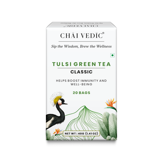Chai Vedic Tea | Tulsi Classic Herbal Infusion Green Tea | 20 Tea Bags