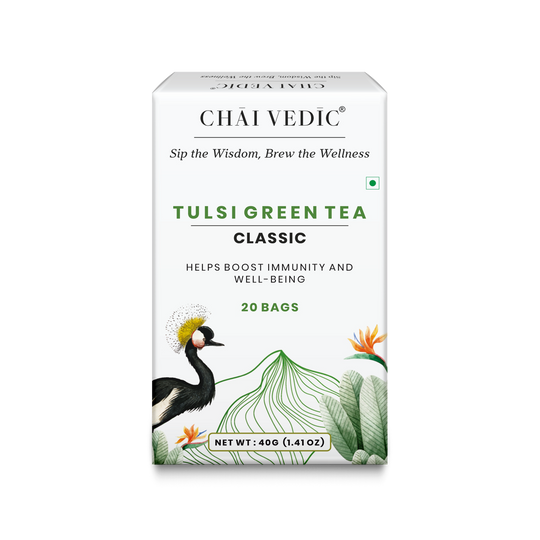 Chai Vedic Tea | Tulsi Classic Herbal Infusion Green Tea | 20 Tea Bags