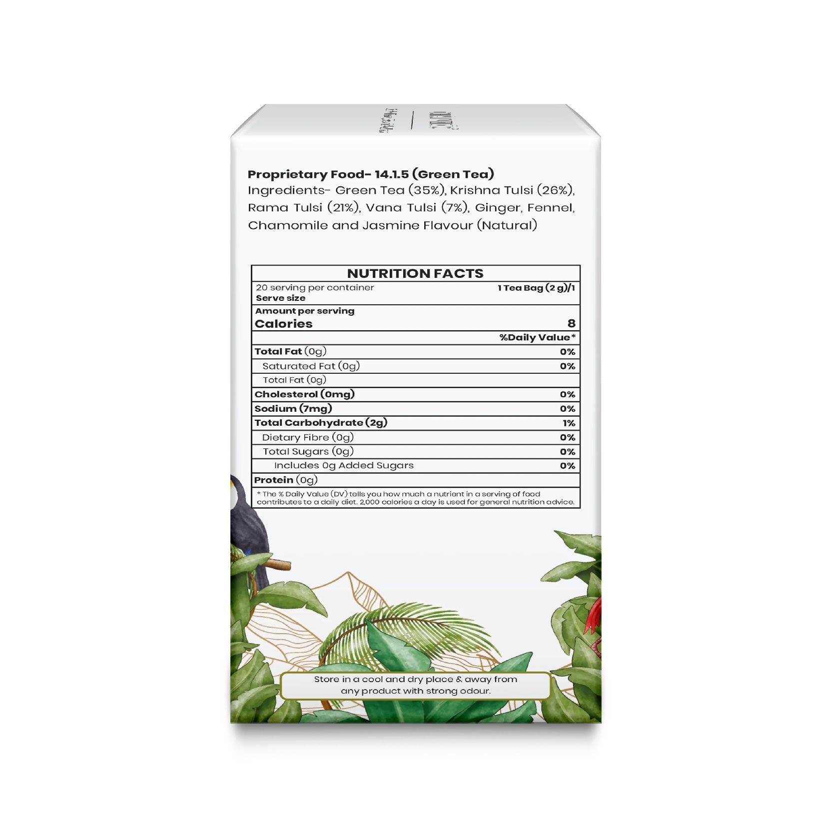 Chai Vedic Tea | Paper Pyramid Jasmine Tulsi Green Tea | 20 Tea Bags