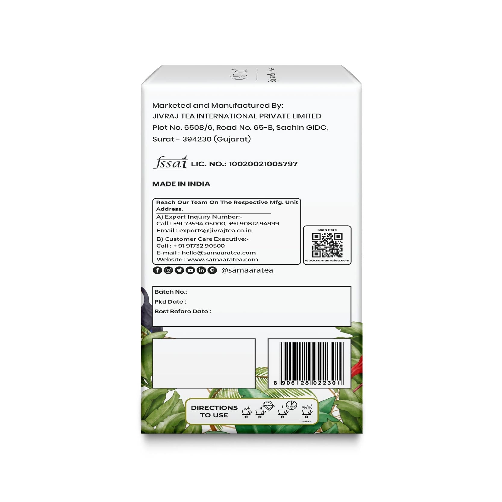 Chai Vedic Tea | Paper Pyramid Jasmine Tulsi Green Tea | 20 Tea Bags